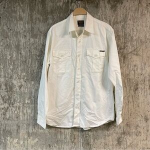 CIVILIANAIRE Men's Wash and Wear Military Dress Shirt Size S In White